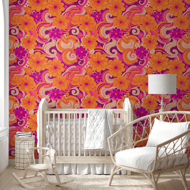 Papier Peint Puissance de fleur des années soixante (Enfants)