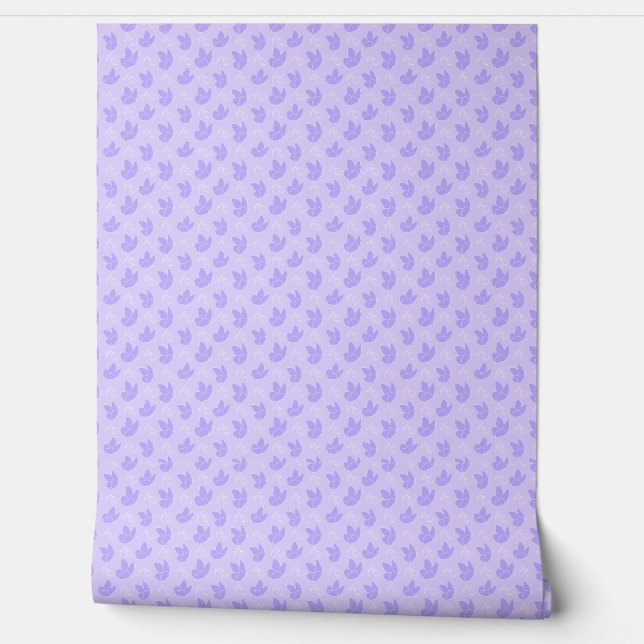 Papier Peint Purple Floral Wallpaper (Déroulement)