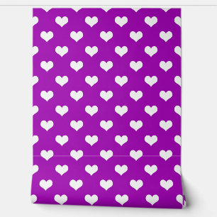 Papier Peint Purple White Love Heart Motif Design Fond d'écran
