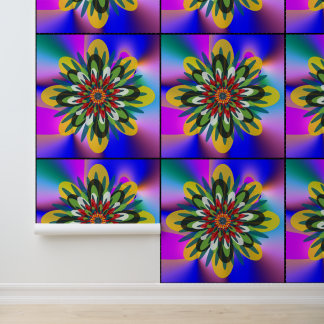 Papier Peint Quantum Floral coloré Mandala Géométrique Rétro 