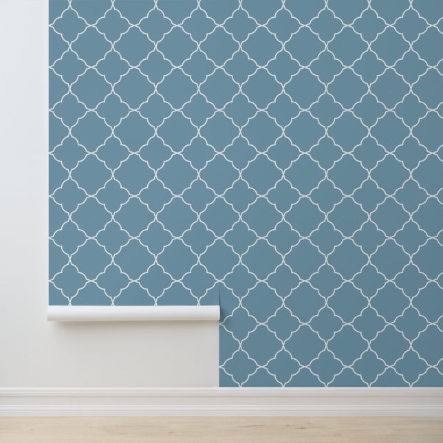 Papier Peint Quatrefoil bleu moderne (Application)