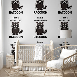 Papier Peint Raccoon I am A Night Owl Funny Raccoon