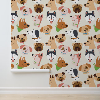 Papier Peint Races de chiens de dessin animé fantaisistes et mo
