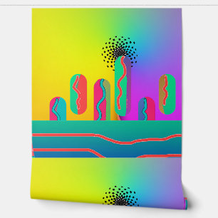 Papier Peint Rainbow Geo Spectaculaire Print
