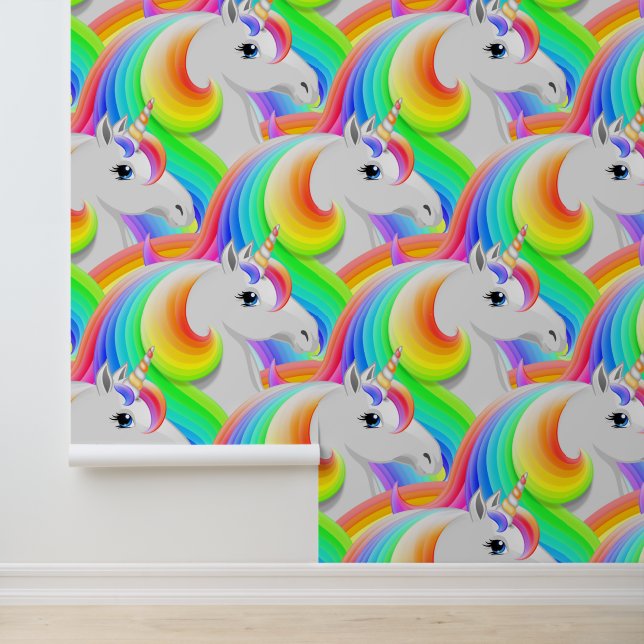 Papier Peint Rainbow Unicorn Bold Nurserom (Application)