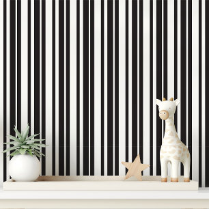 Papier Peint Rayé noir et blanc