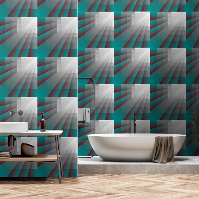 Papier Peint Rayons flottants (Salle de bain)