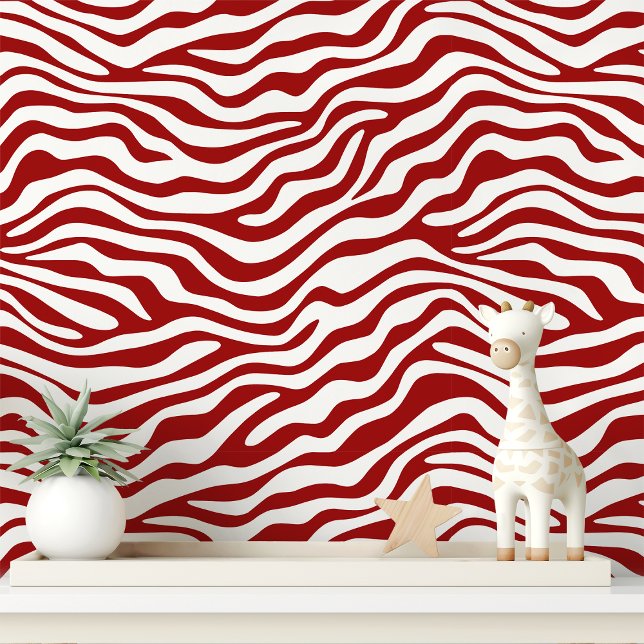 Papier Peint Rayure de zèbre rouge et blanc (Créateur téléchargé)