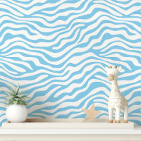 Rayure zèbre bleu bébé et blanc