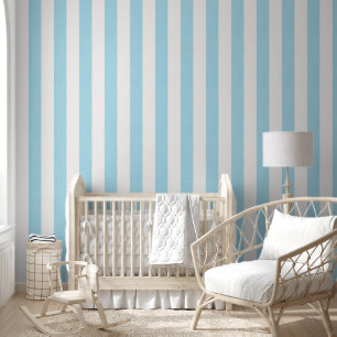 Papier Peint Rayures Bleues Aquarelle Nounou Bébé