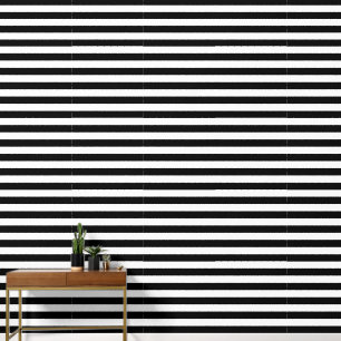 Papier Peint Rayures Classiques Noir Et Blanc