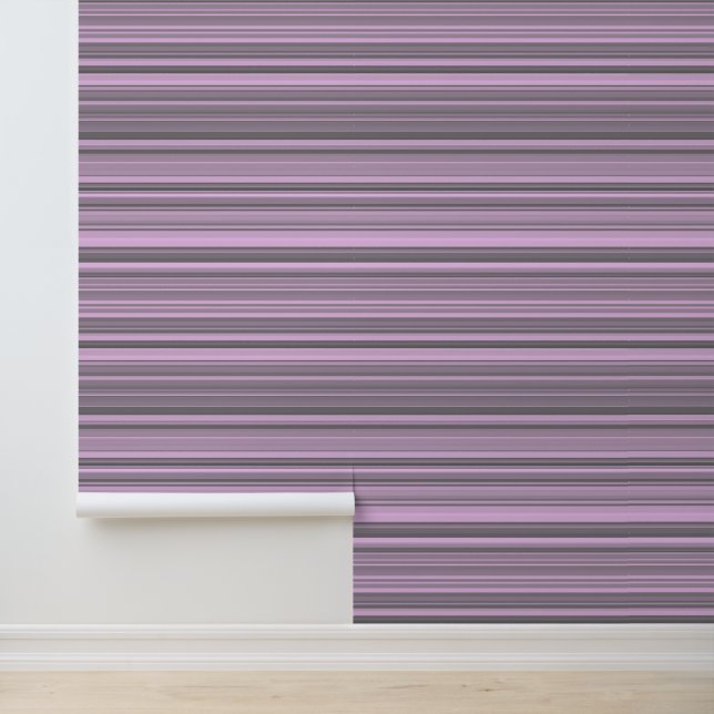 Papier Peint Rayures Gris Violet (Application)