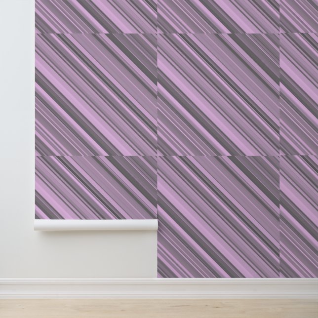 Papier Peint Rayures Gris Violet (Application)