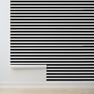 Papier Peint Rayures horizontales classiques noir et blanc