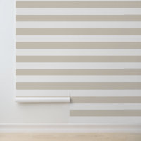 Rayures horizontales larges beige clair et blanc