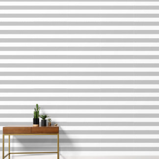 Papier Peint Rayures horizontales larges grises et blanches