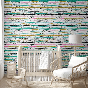 Papier Peint Rayures pointillées fantaisistes