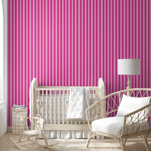 Papier Peint Rayures roses  (Enfants)