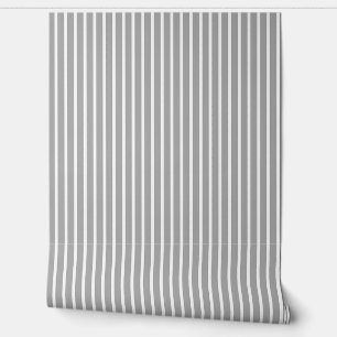 Papier Peint Rayures Traditionnelles Grises et Blanches
