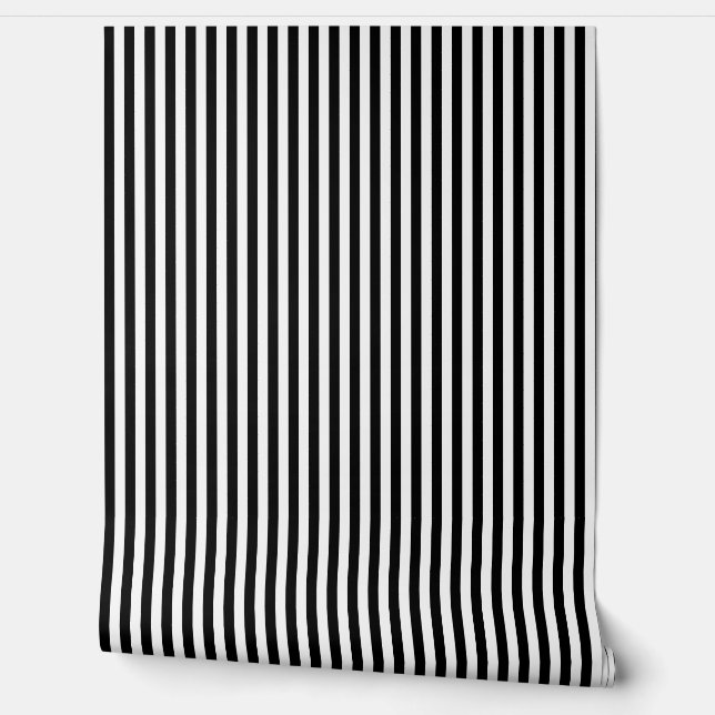 Papier Peint Rayures Traditionnelles Noir Et Blanc (Déroulement)