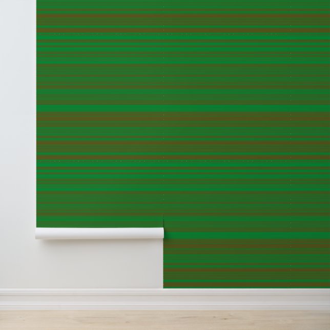 Papier Peint Rayures Vert Marron (Application)