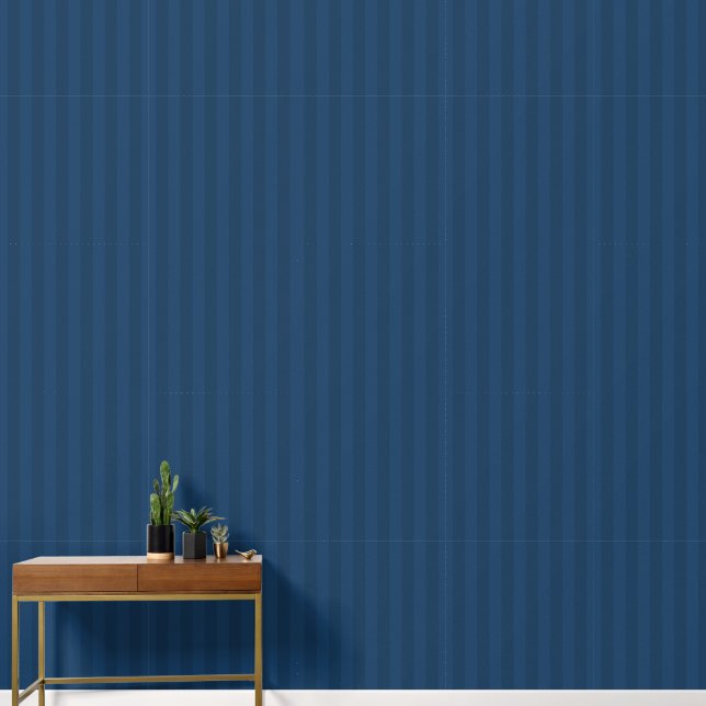 Papier Peint Rayures verticales bleu foncé épaisses (Couloir)