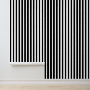 Papier Peint Rayures verticales classiques noir et blanc