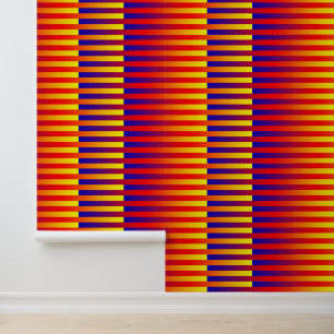 Papier Peint Rayures verticales rouge orange jaune bleu 