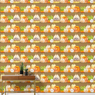 Papier Peint Récolte citrouille sur un