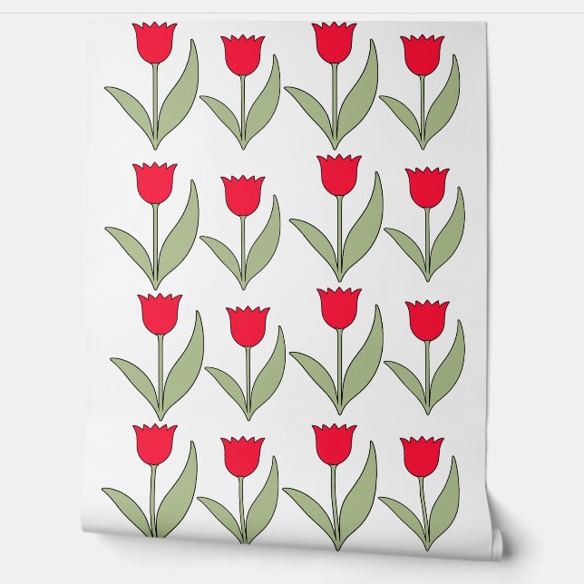 Papier Peint Red Tulips springtime all year (Déroulement)