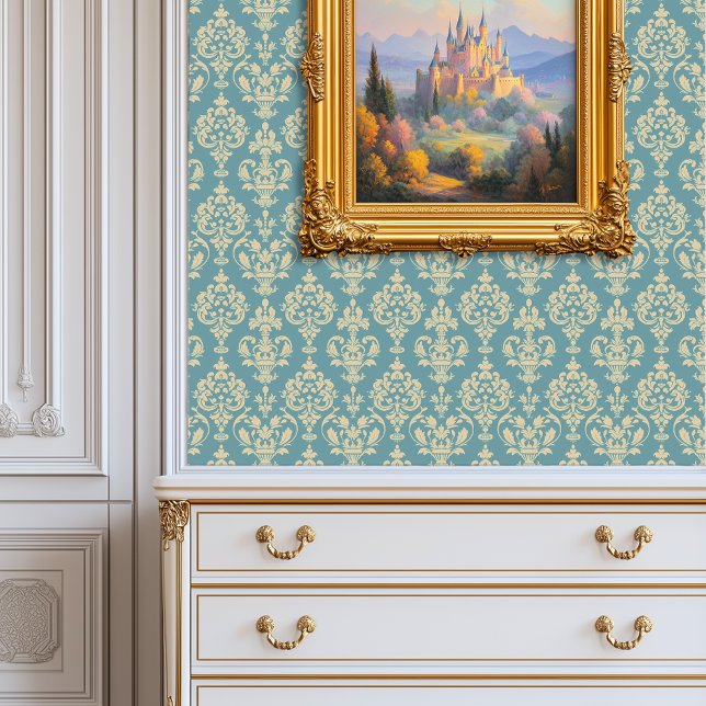 Papier Peint Regal Blue Damask Princesscore (Regal Blue Damask Princesscore Wallpaper)