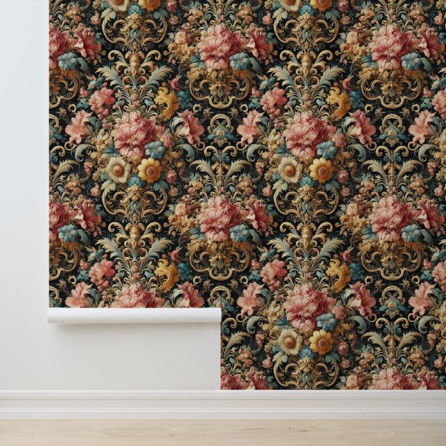 Papier Peint Requiem pour Arcana - Design floral gothique (Application)