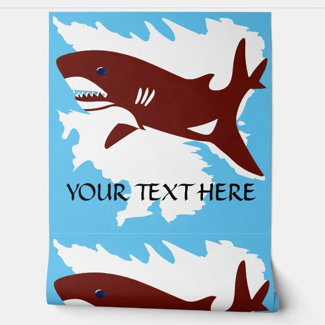 Papier peint requin Modifier le texte Personnalise (Déroulement)