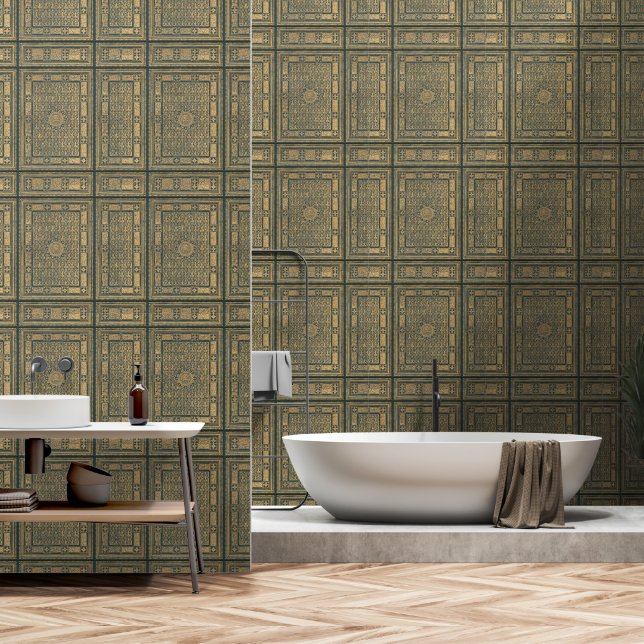 Papier Peint Réservez une antiquité Fleur-de-Lis (Salle de bain)