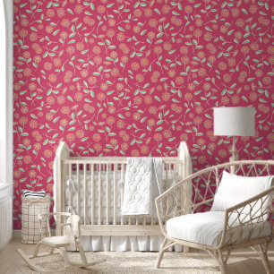 Papier Peint Ressort floral rose
