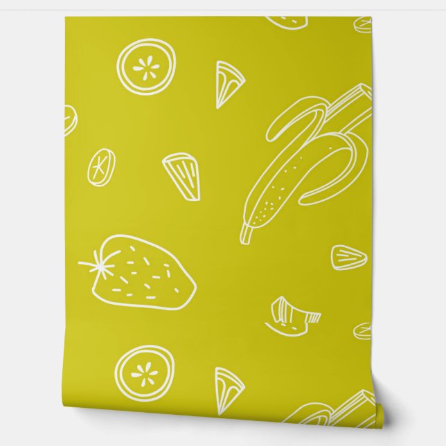 Papier Peint Retro food Wallpaper (Déroulement)