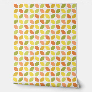 Papier Peint Retro Mod Trellis Jaune Orange Vert