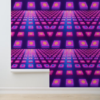 Papier Peint Retro Neon Llow Disco Dance Floor | Retirez puis c