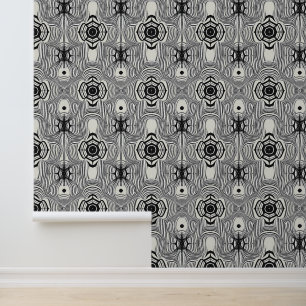 Papier Peint Retro Op Art Motif noir et blanc