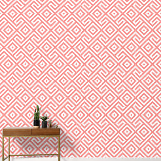 Papier Peint Retro Peach / Coral Abstrait Motif géométrique