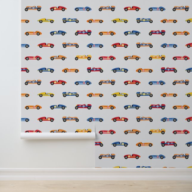 Papier Peint Retro Race Car Peel & Stick (Application)