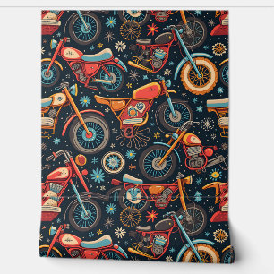 Papier Peint "Retro Riding : Motorbike Mosaic "