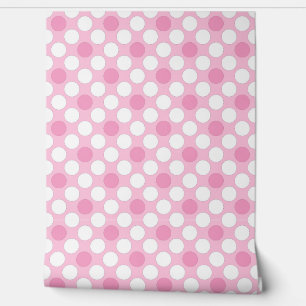 Papier Peint Rétro rose pois