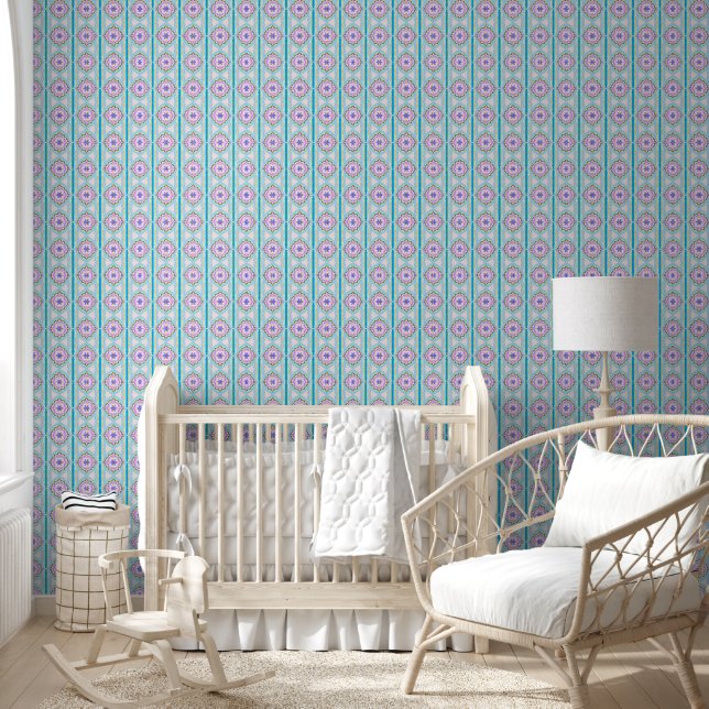 Papier Peint Rêve Pastel Boho Géométrique Kaléidoscope (Enfants)