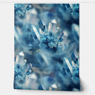 Papier Peint Roche en cristal bleu et blanc
