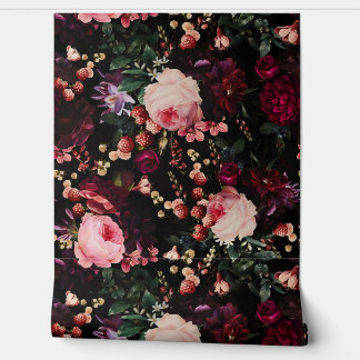 Papier Peint Romantisme flamand Vintage nuit noire Jardin