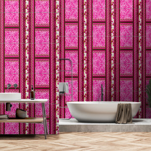 papier peint rose et blanc avec croix dessus