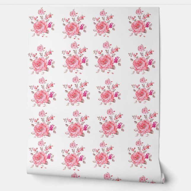 Papier peint rose floral (Déroulement)