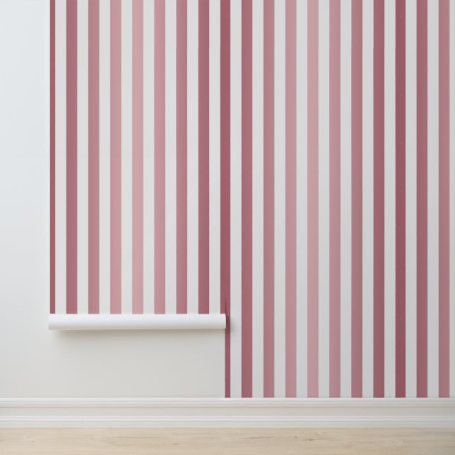 Papier Peint Rose Gold Élégant Rayé Rose (Application)