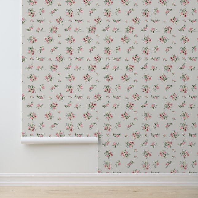 Papier Peint Rose Pâle Shabby Chic (Application)